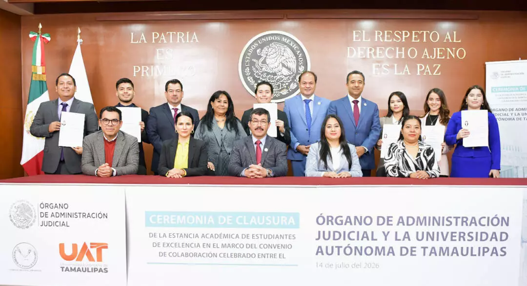 Estudiantes de excelencia de la UAT concluyen estancia en el Órgano de Administración Judicial